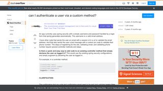 
                            5. can I authenticate a user via a custom method? - Stack Overflow