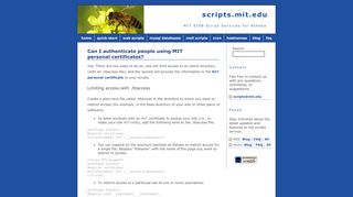 
                            4. Can I authenticate people using MIT personal certificates? - MIT scripts