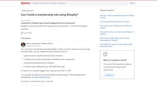 
                            6. Can I build a membership site using Shopify? - Quora