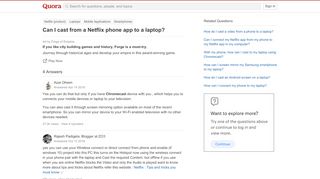 
                            13. Can I cast from a Netflix phone app to a laptop? - Quora