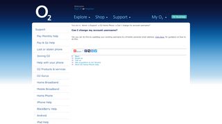 
                            3. Can I change my account username? - Support - O2