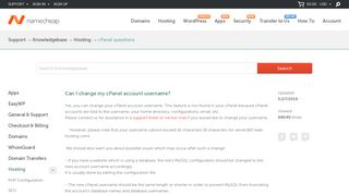 
                            9. Can I change my cPanel account username? - Hosting - Namecheap ...