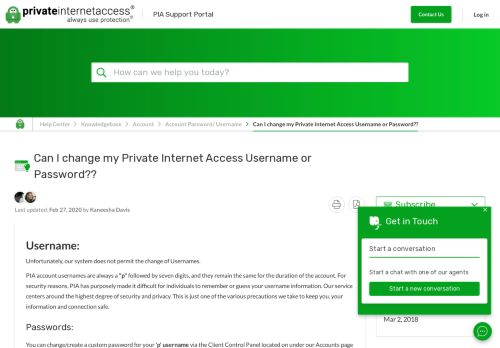 
                            9. Can I change my Private Internet Access user name or account login ...