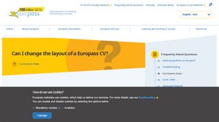 
                            8. Can I change the layout of a Europass CV? | Europass
