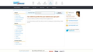 
                            3. Can I delete my profile from your website once I ... - Naukri FastForward