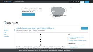 
                            4. Can I disable auto logon on windows 10 home - Super User