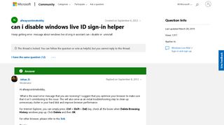 
                            6. can i disable windows live ID sign-in helper - Microsoft Community