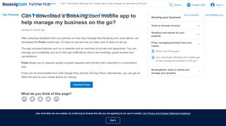 
                            5. Can I download a Booking.com mobile app to help manage my ...