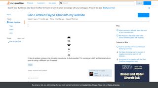 
                            13. Can I embed Skype Chat into my website - Stack Overflow