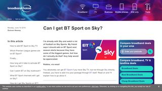 
                            7. Can I get BT Sport on Sky? - Broadband Choices