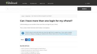 
                            11. Can I have more than one login for my cPanel? - SiteGround