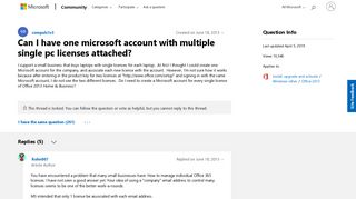 
                            5. Can I have one microsoft account with multiple single pc licenses ...