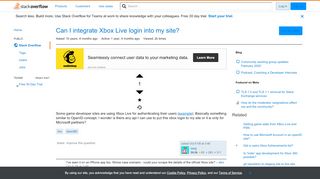
                            8. Can I integrate Xbox Live login into my site? - Stack Overflow