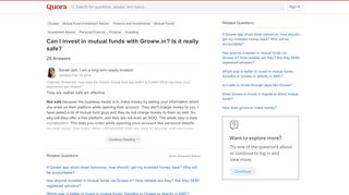 
                            4. Can I invest in mutual funds with Groww.in? Is it really safe? - Quora
