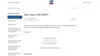 
                            13. Can I log in with DISH? – Fox News
