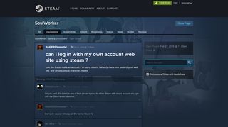 
                            6. can i log in with my own account web site using steam ? :: SoulWorker ...