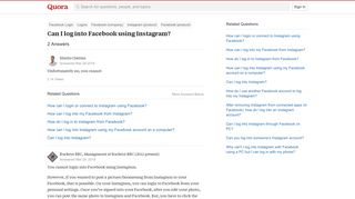 
                            8. Can I log into Facebook using Instagram? - Quora