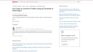 
                            5. Can I login or connect to Twitter using my Facebook or Gmail login ...