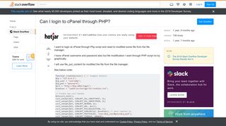 
                            1. Can I login to cPanel through PHP? - Stack Overflow
