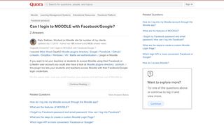 
                            10. Can I login to MOODLE with Facebook/Google? - Quora