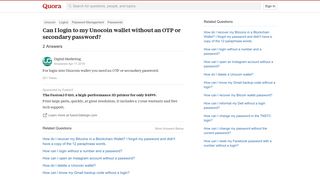 
                            8. Can I login to my Unocoin wallet without an OTP or secondary ...