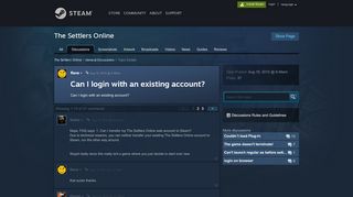 
                            8. Can I login with an existing account? :: The Settlers Online General ...