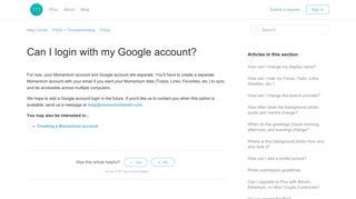 
                            8. Can I login with my Google account? - Momentum Dashboard