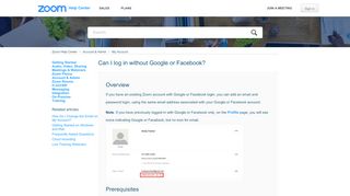 
                            9. Can I login without Google or Facebook? – Zoom Help Center