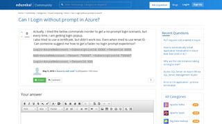 
                            11. Can I Login without prompt in Azure? | edureka! Community