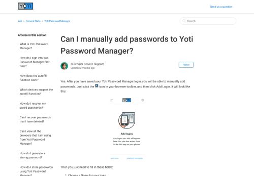 
                            12. Can I manually add passwords to Yoti Password Manager? – Yoti