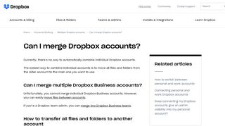 
                            13. Can I merge Dropbox accounts? – Dropbox Help