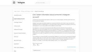
                            11. Can I obtain information about someone's Instagram account ...