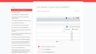 
                            7. Can I pause / resume sync transfers? - MEGA