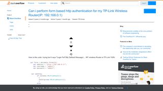 
                            3. Can i perform form based http authentication for my TP-Link ...