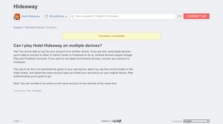 
                            6. Can I play Hotel Hideaway on multiple devices? - Hideaway Support