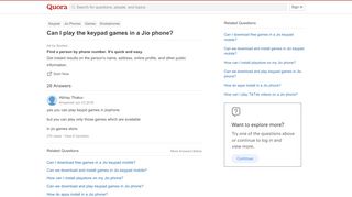 
                            9. Can I play the keypad games in a Jio phone? - Quora