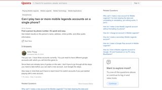 
                            6. Can I play two or more mobile legends accounts on a single phone ...