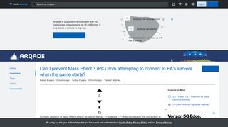 
                            10. Can I prevent Mass Effect 3 (PC) from attempting to connect to EA ...