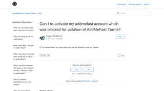 
                            6. Can I re-activate my addmefast account which was ... - AddMeFast.com