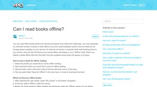 
                            7. Can I read books offline? – Epic! FAQs