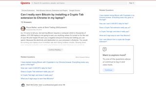 
                            12. Can I really earn Bitcoin by installing a Crypto Tab extension to ...