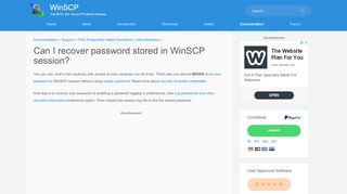 
                            10. Can I recover password stored in WinSCP session? :: WinSCP