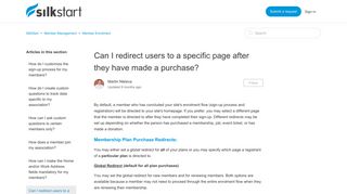 
                            11. Can I redirect users to a specific page after they have made a ...