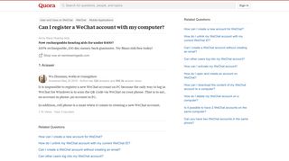 
                            10. Can I register a WeChat account with my computer? - Quora