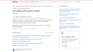 
                            13. Can I register FIR anywhere in Delhi? - Quora