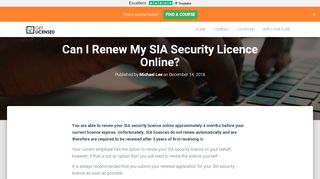 
                            6. Can I renew my SIA security licence online? - Get Licensed