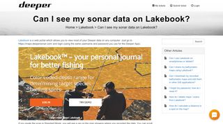 
                            5. Can I see my sonar data on Lakebook? - Deeper Support