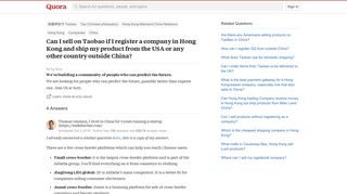 
                            7. Can I sell on Taobao if I register a company in Hong Kong ...
