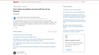 
                            8. Can I share my Udemy account with two of my friends? - Quora