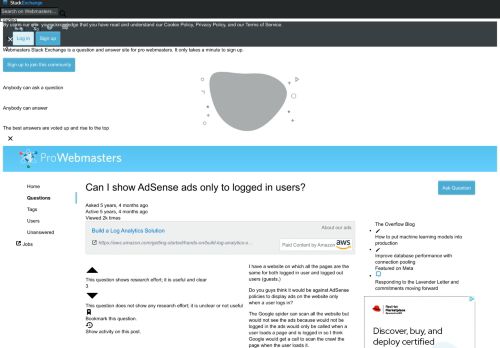 
                            13. Can I show AdSense ads only to logged in users? - Webmasters Stack ...